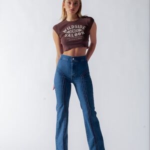 Revice Women's Blue Jeans rollergirl high waisted 70’s retro